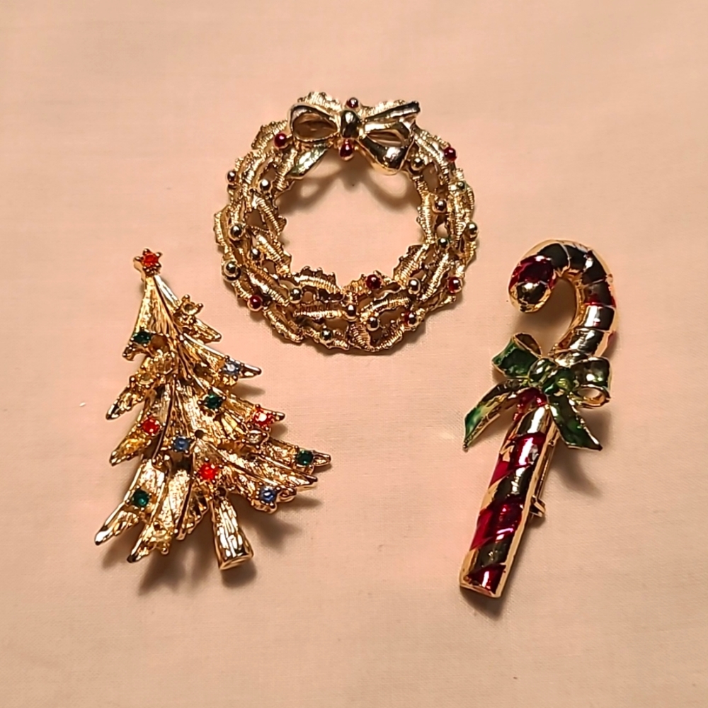 Vintage Gerry's Christmas 🎄 Holiday Brooches! Perfect With Ugly Sweaters!
